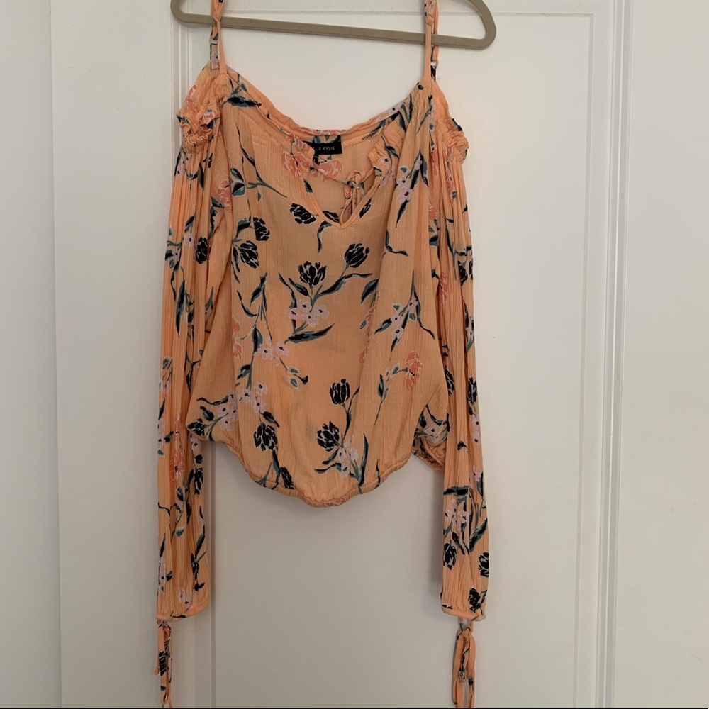 Kendall & Kylie off the shoulder floral shirt